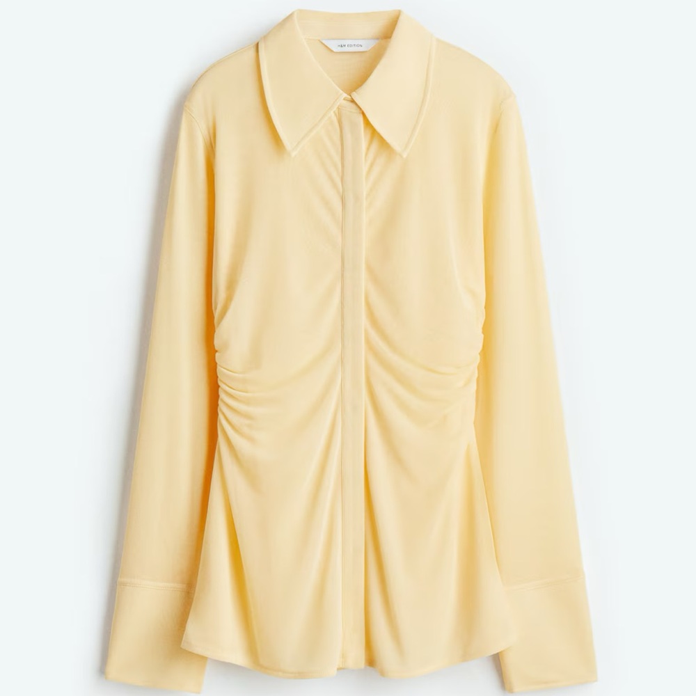 NWT yellow mesh shirt size M
